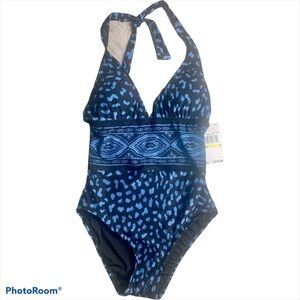 Michael Kors Blue One Piece Swimsuit Size 4 NWT